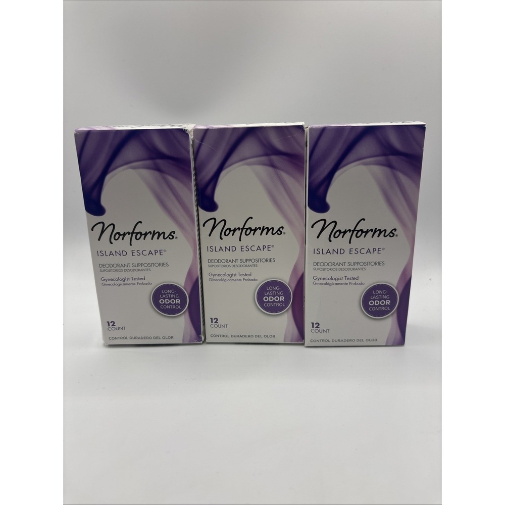 3-🆕 Norforms Suppositories Island Escape 12 Each . ( Lot Of 3)